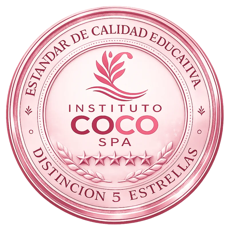 Sello Instituto Coco Spa — Estándar de Calidad Educativa · Distinción 5 Estrellas